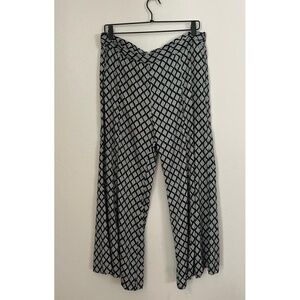Anthropology Saturday Sunday Womens Medium Black White‎ Geometric Wide Leg Pants